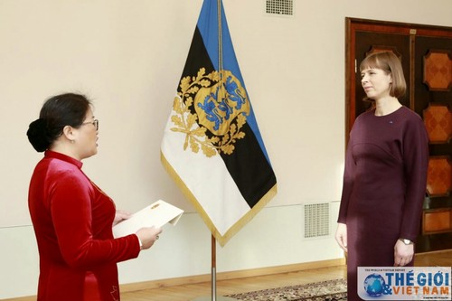 Đại sứ Phạm Thị Ngọc Bích trình Thư ủy nhiệm lên Tổng thống Cộng hòa Estonia - ảnh 1